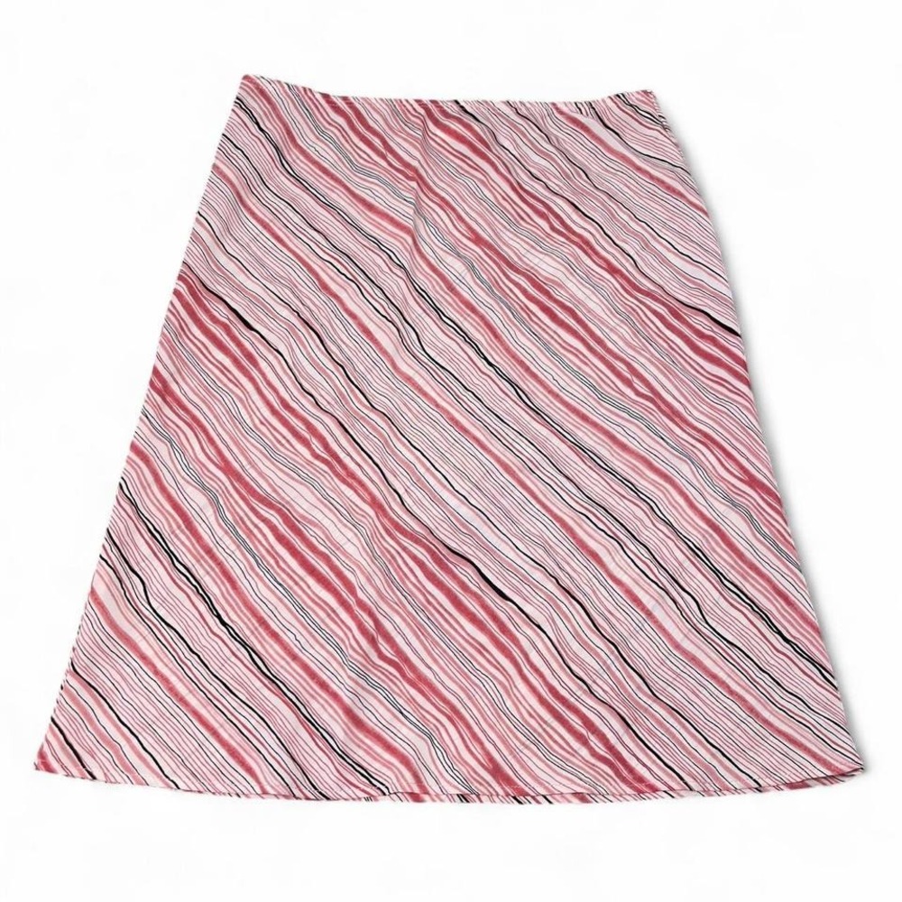Dizaro pink/black striped midi skirt